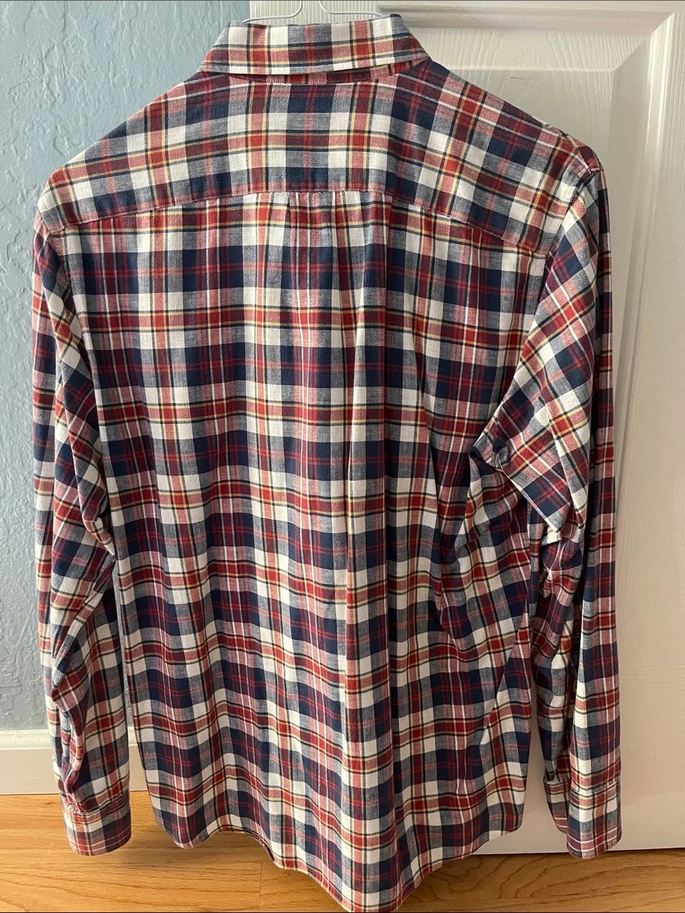 J. Crew Navy, Red & Cream Plaid Button-Down Shirt